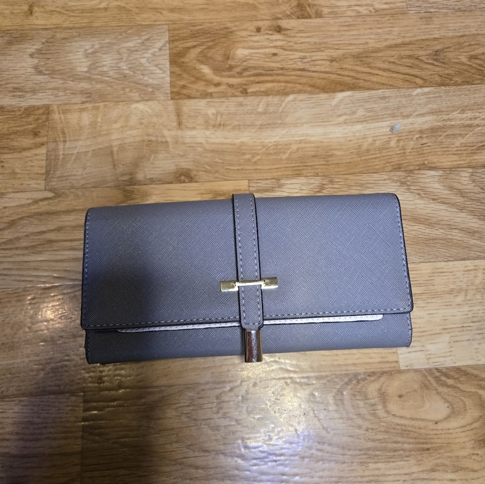Gray Clutch Wallet Unbranded
